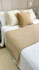 Manta Quadriculada Marrom 1,20X1,80