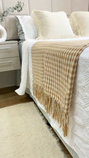 Manta Quadriculada Marrom 1,20X1,80